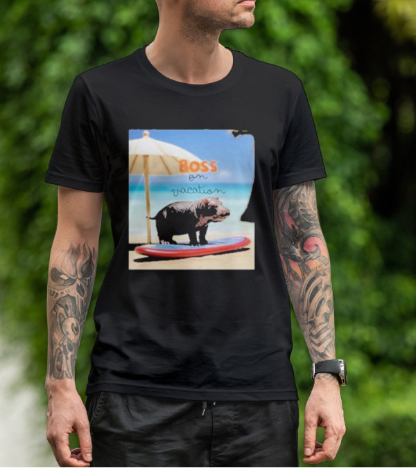 Boss On Vacation Hippo Beach Fun Series Summer T-Shirt