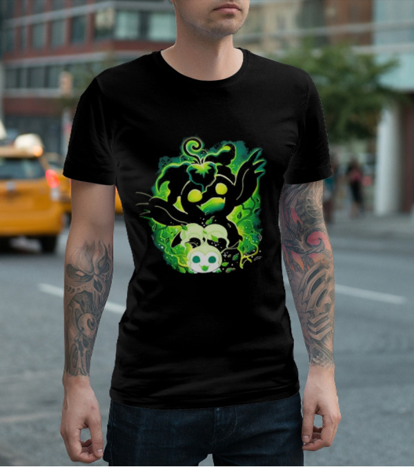 Digi Leaf Vallina Vibrant Green Creature With Gleaming Elements T-Shirt