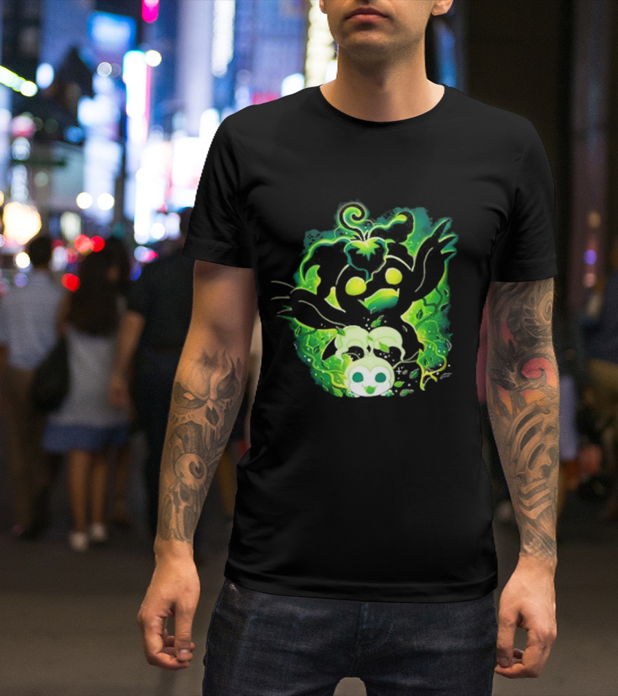 Digi Leaf Vallina Vibrant Green Creature With Gleaming Elements T-Shirt