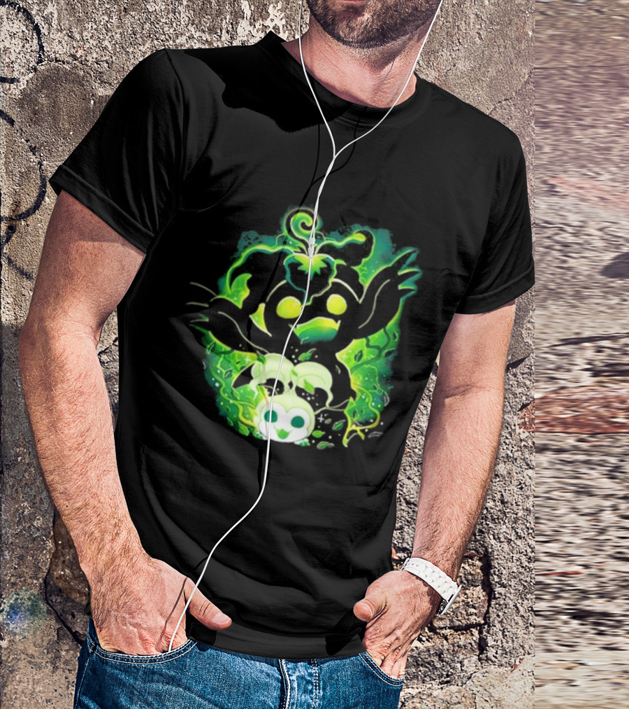 Digi Leaf Vallina Vibrant Green Creature With Gleaming Elements T-Shirt