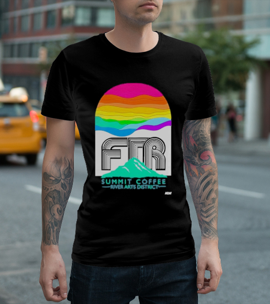 Ftr Summit Coffee River Arts District Rainbow Mountain T-Shirt