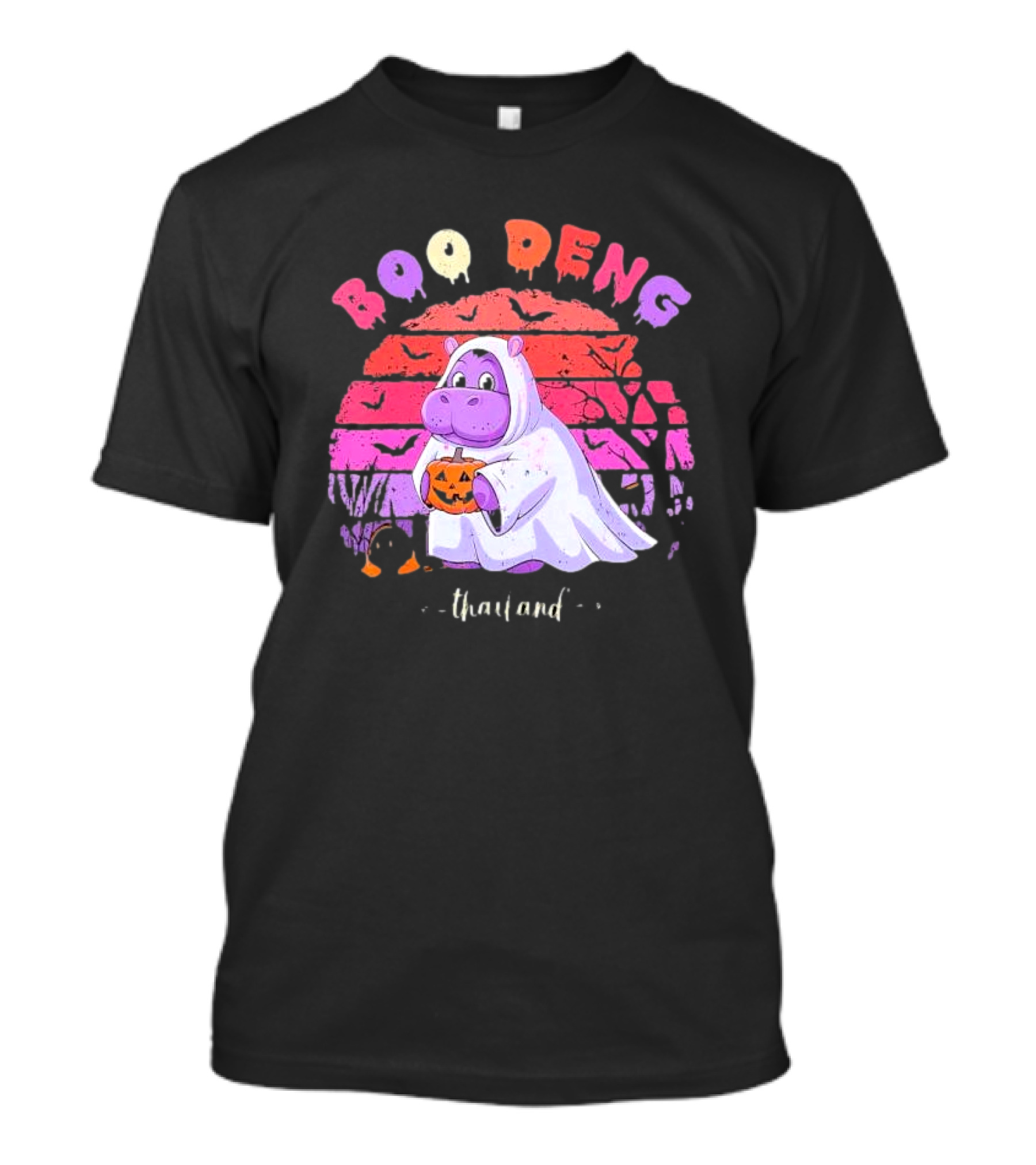Boo Deng Halloween Hippo Ghost Thailand Fun Trick-or-Treat Costume T-Shirt