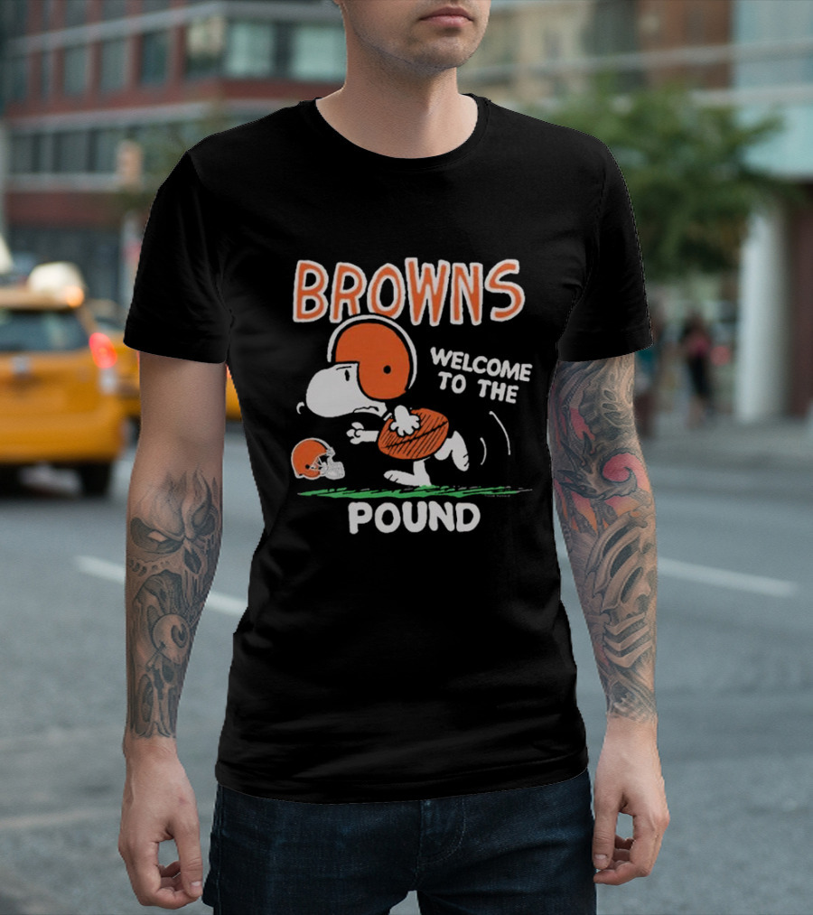 Peanuts Snoopy Cleveland Browns Welcome To The Pound T-Shirt