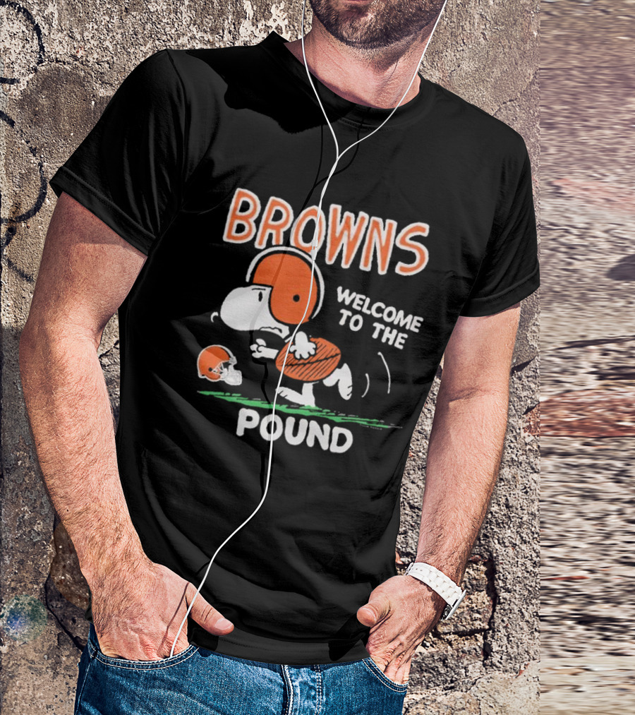 Peanuts Snoopy Cleveland Browns Welcome To The Pound T-Shirt