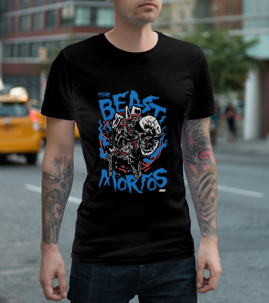 The Beast Mortos Aew Chain Skull T-Shirt