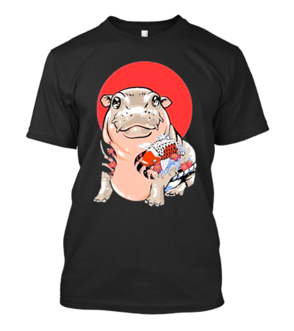 Yakuza Moo Deng Animal Tattoo Koi Fish Red Sun T-Shirt