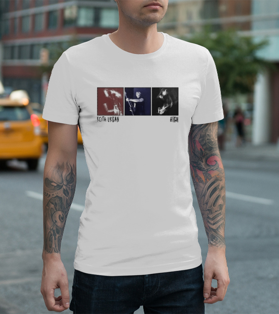 Keith Urban High Blurred Triptych Image T-Shirt