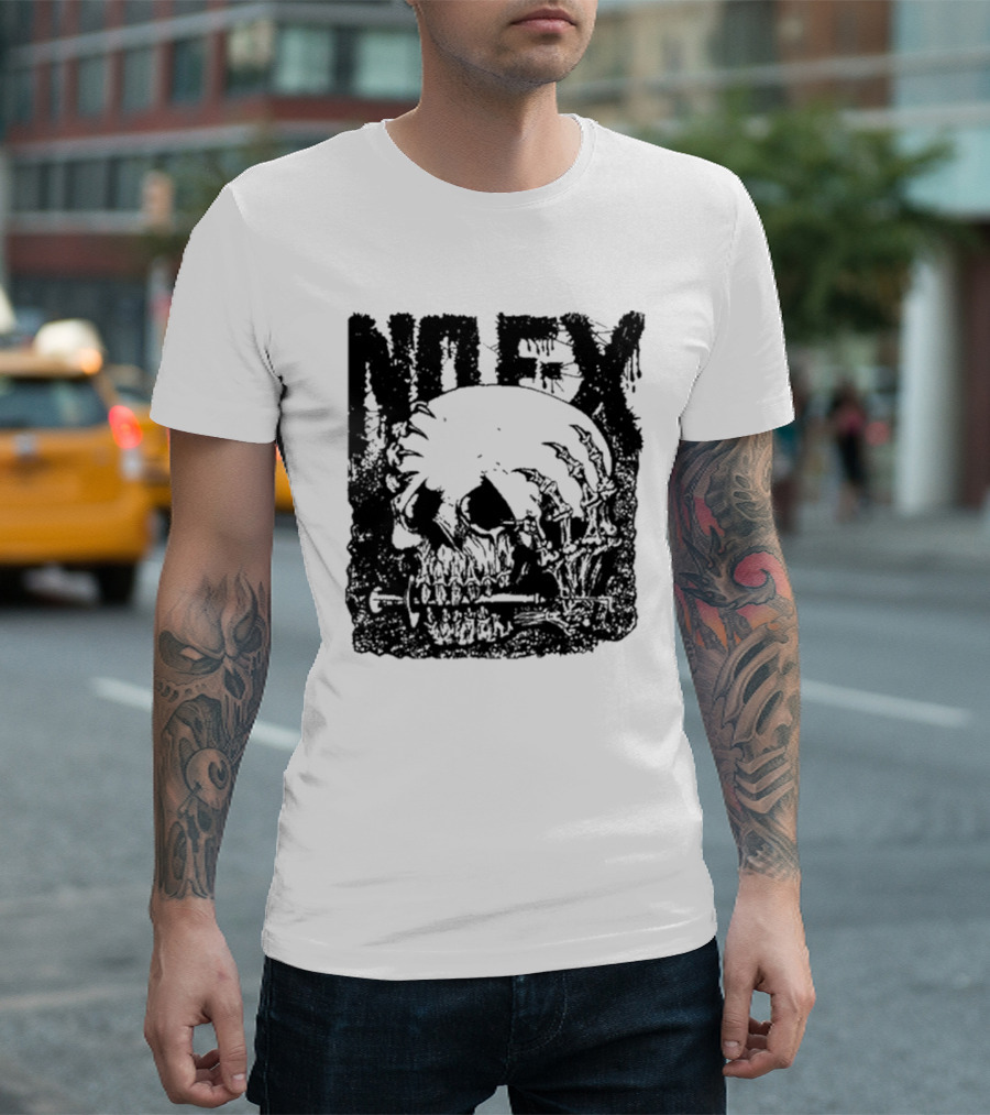NOFX OG Skull with Skeleton Hand and Screwdriver T-Shirt