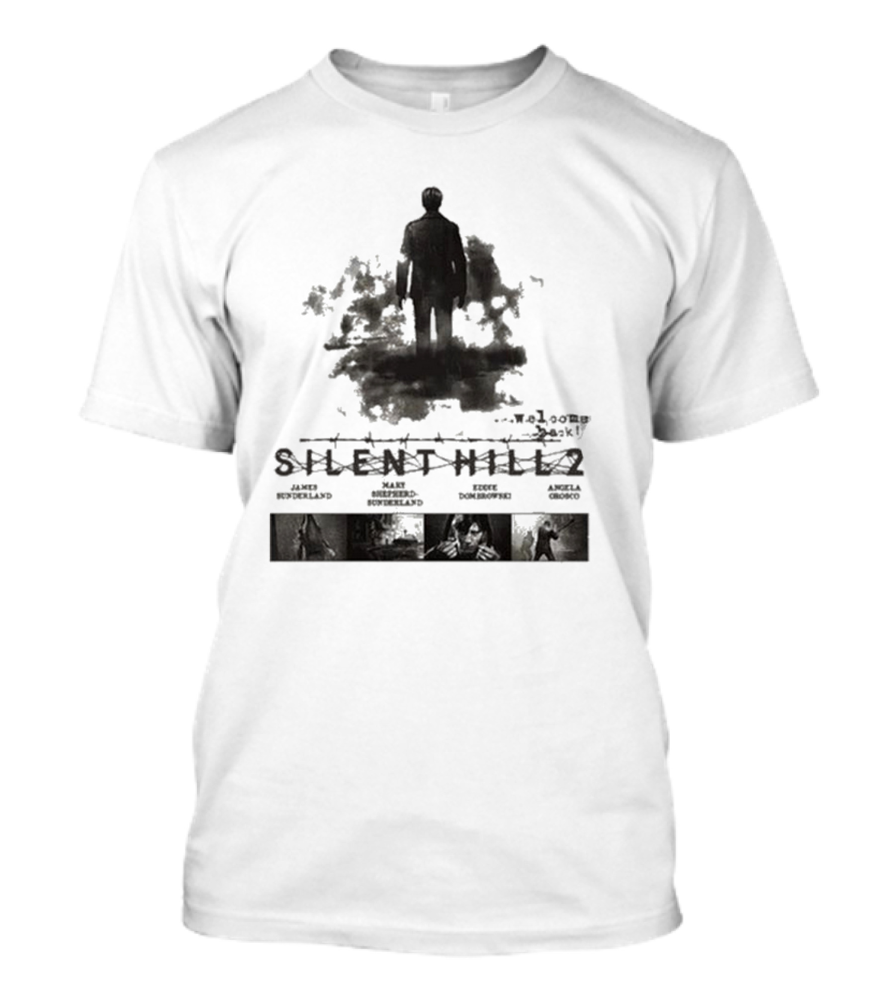 Silent Hill 2 Welcome To Silent Hill James Sunderland Maria Eddie Dombrowski Angela Orosco T-Shirt