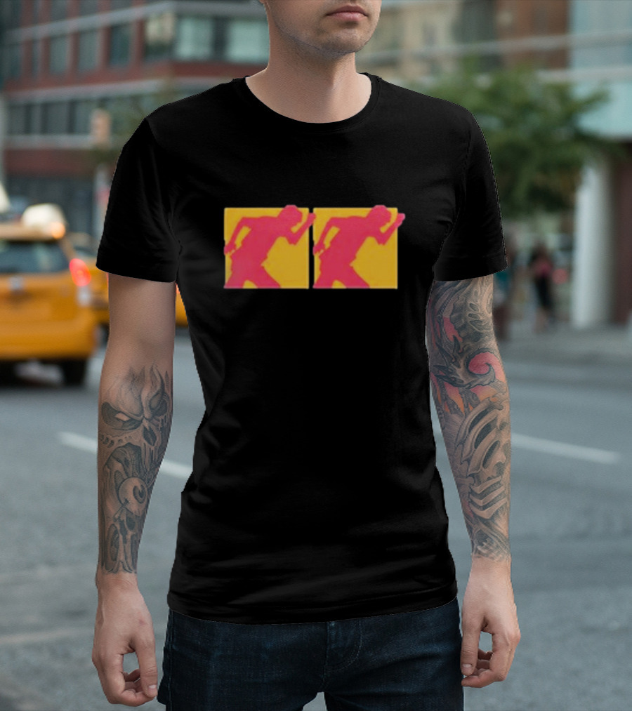 Breymer Running Up Hill Double Silhouette Yellow and Red T-Shirt