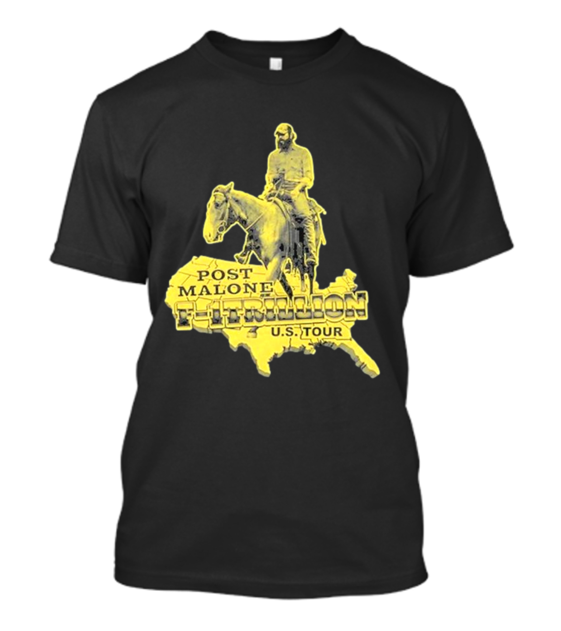 Post Malone F-1 Trillion U.S. Tour Map T-Shirt