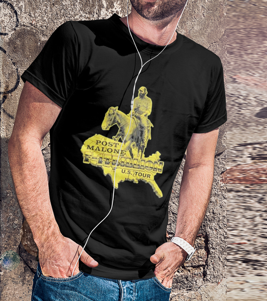 Post Malone F-1 Trillion U.S. Tour Map T-Shirt