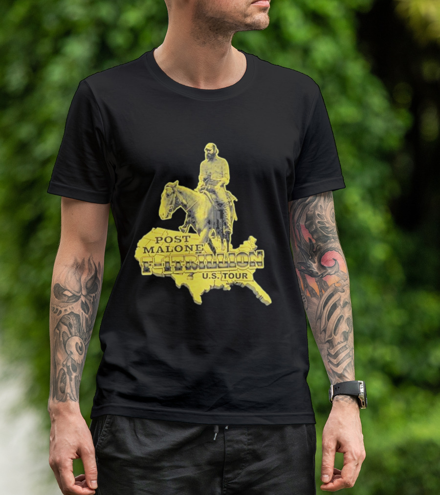 Post Malone F-1 Trillion U.S. Tour Map T-Shirt