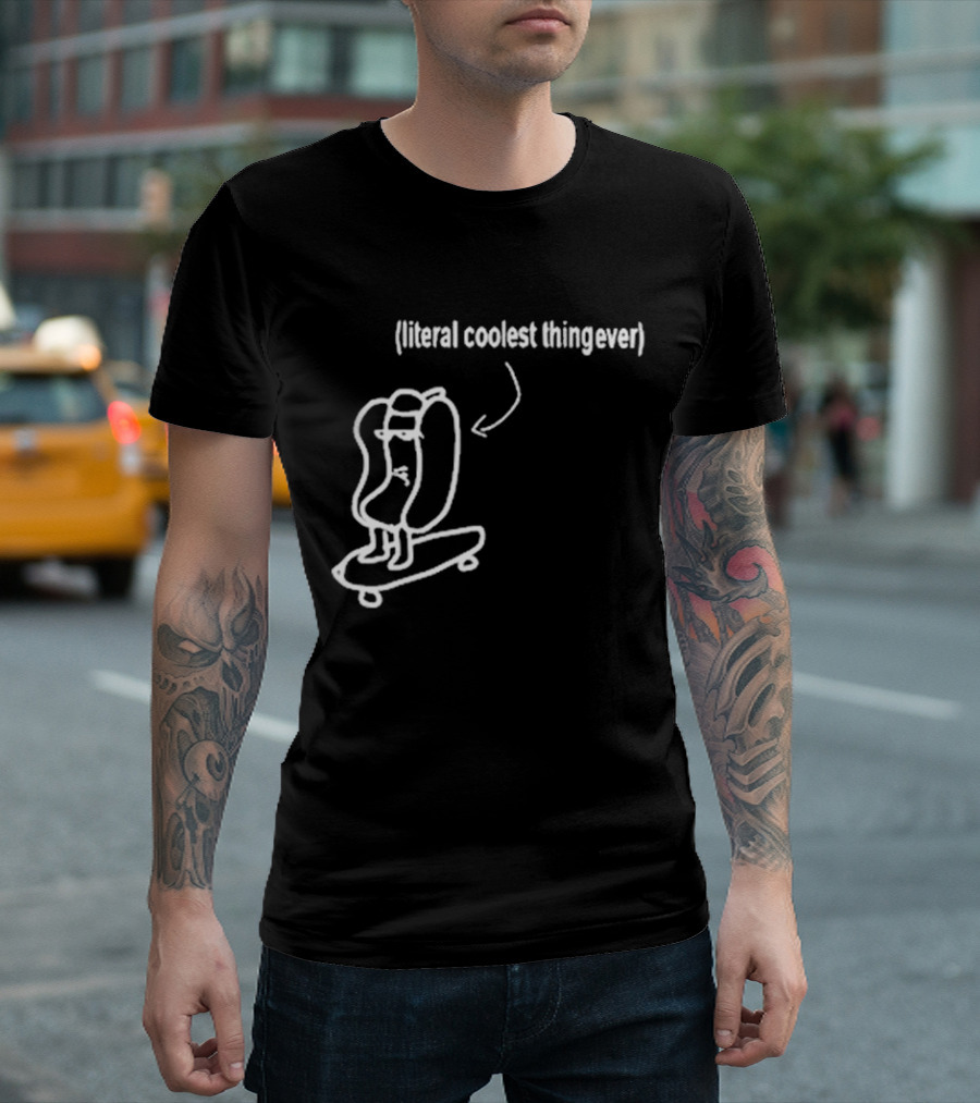 Fallenchungus Literal Coolest Thing Ever Skater Cartoon T-Shirt