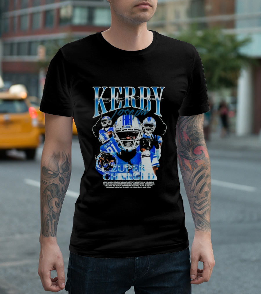 KERBY JOSEPH ZUPER CHARGED LIONS FOOTBALL BOOTLEG T-Shirt