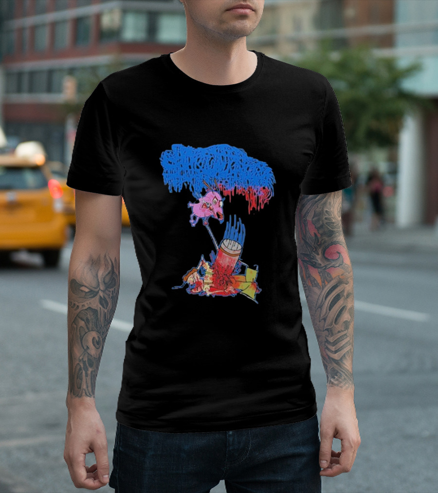Moribund Art Sanguisugabogg Stupid Dog Psychedelic Cartoon Chaos T-Shirt