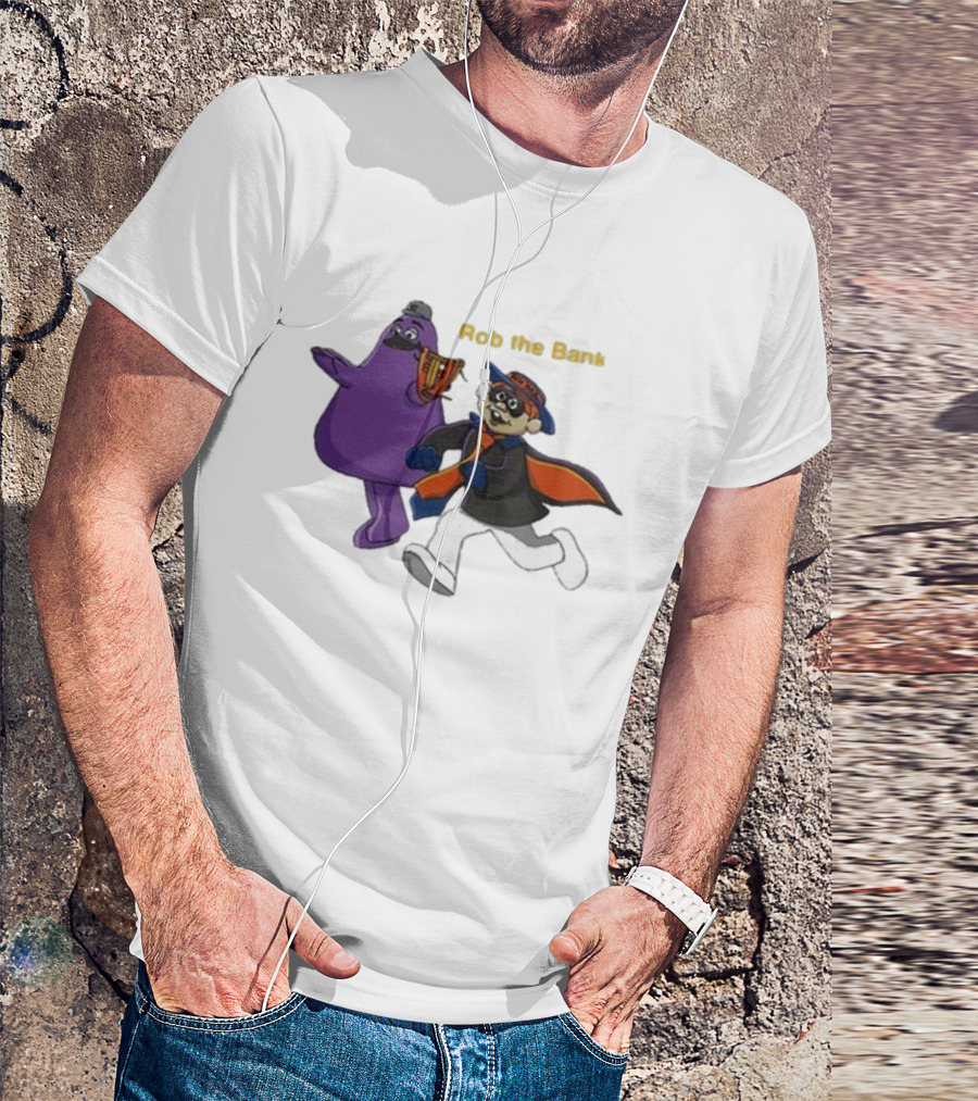 Rob The Bank New York With Masked Thief And Purple Sidekick T-Shirt