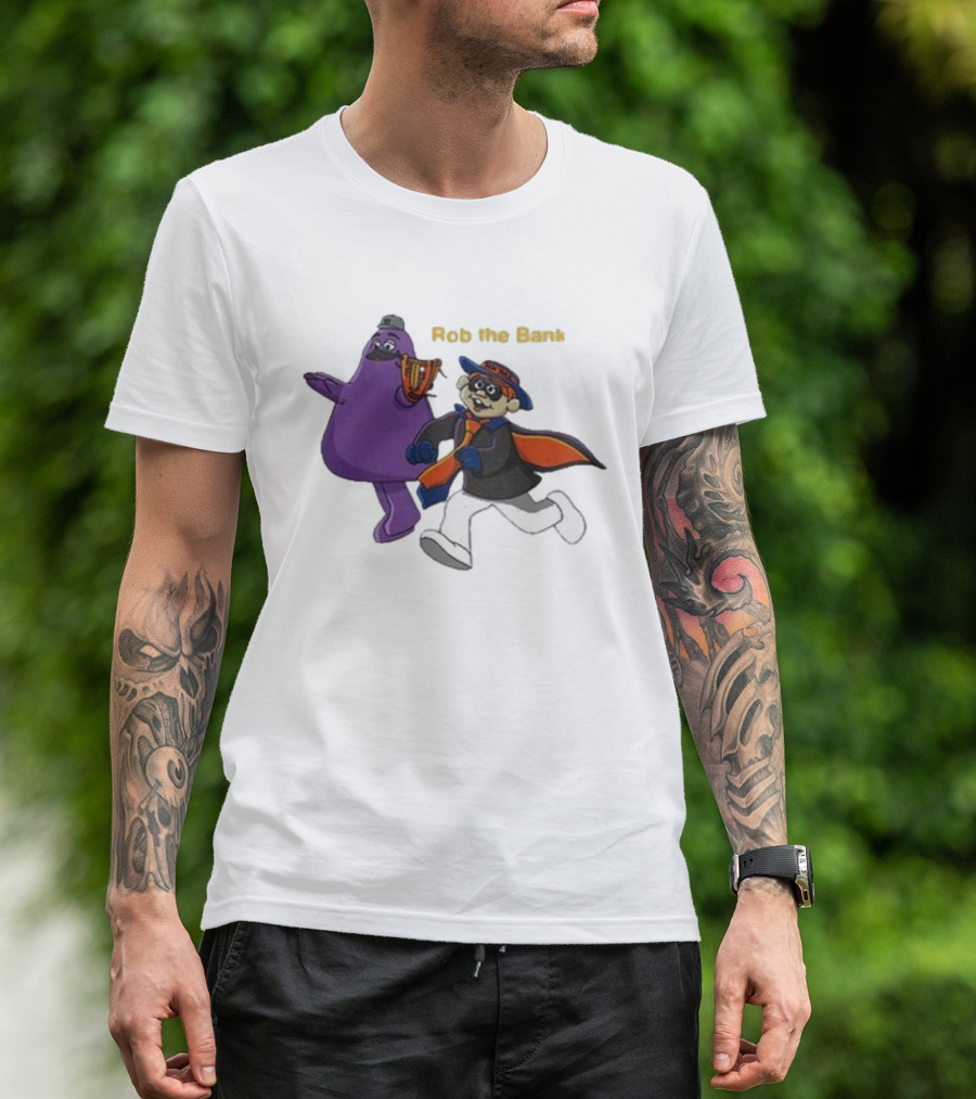 Rob The Bank New York With Masked Thief And Purple Sidekick T-Shirt