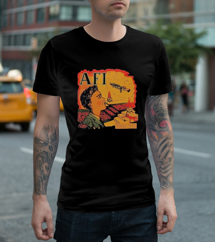 AFI Shut Your Mouth and Open Your Eyes Comic T-Shirt
