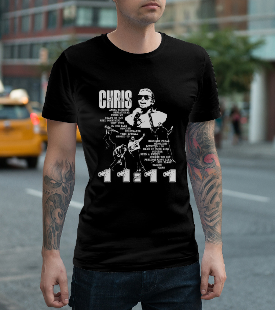 Chris Brown Angel Numbers Sensational Press Me 11 11 Midnight Freak Closer T-Shirt