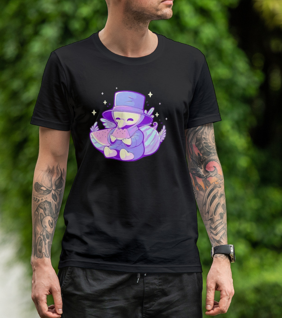 Plague Doctor Eating Watermelon Cute Kawaii T-Shirt
