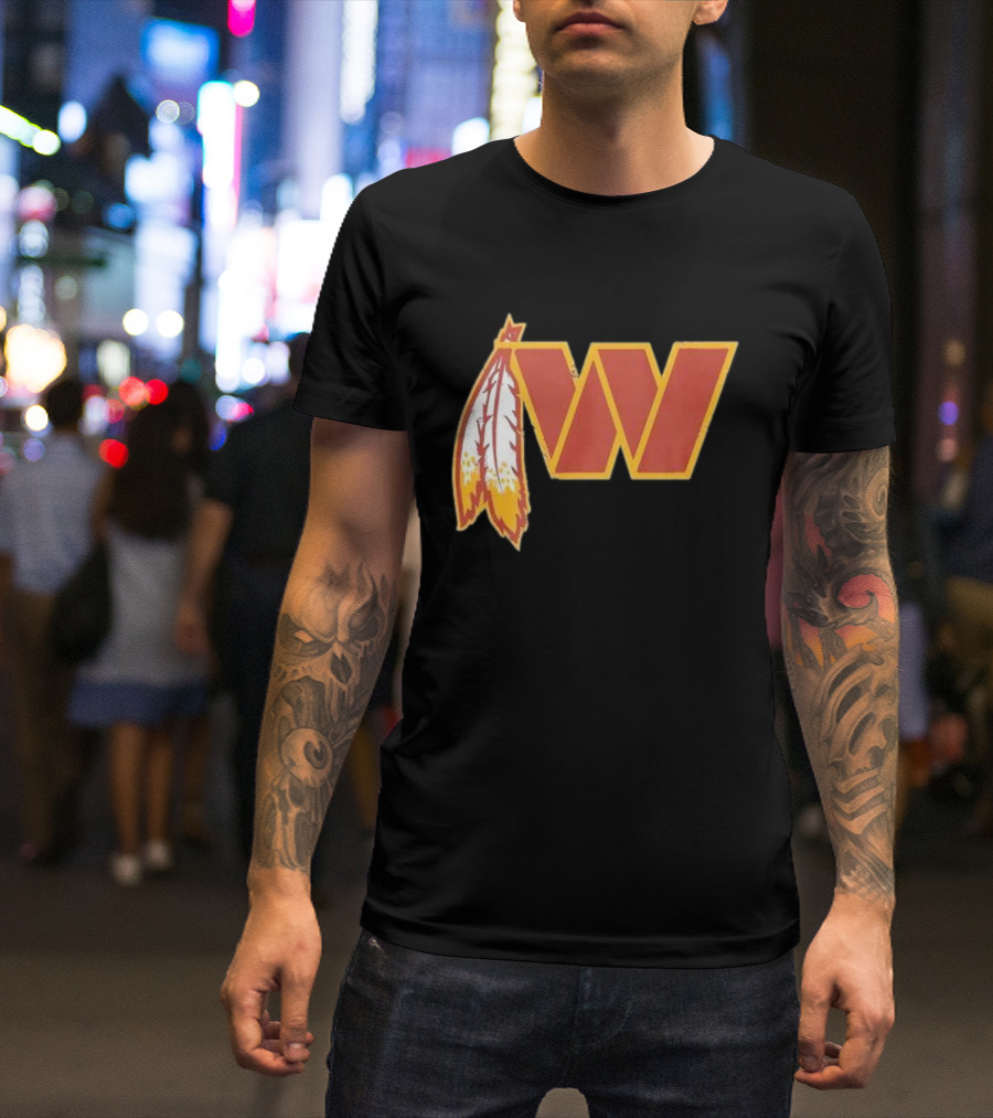 Dan W Quinn Washington Football Logo Icon W Feather T-Shirt