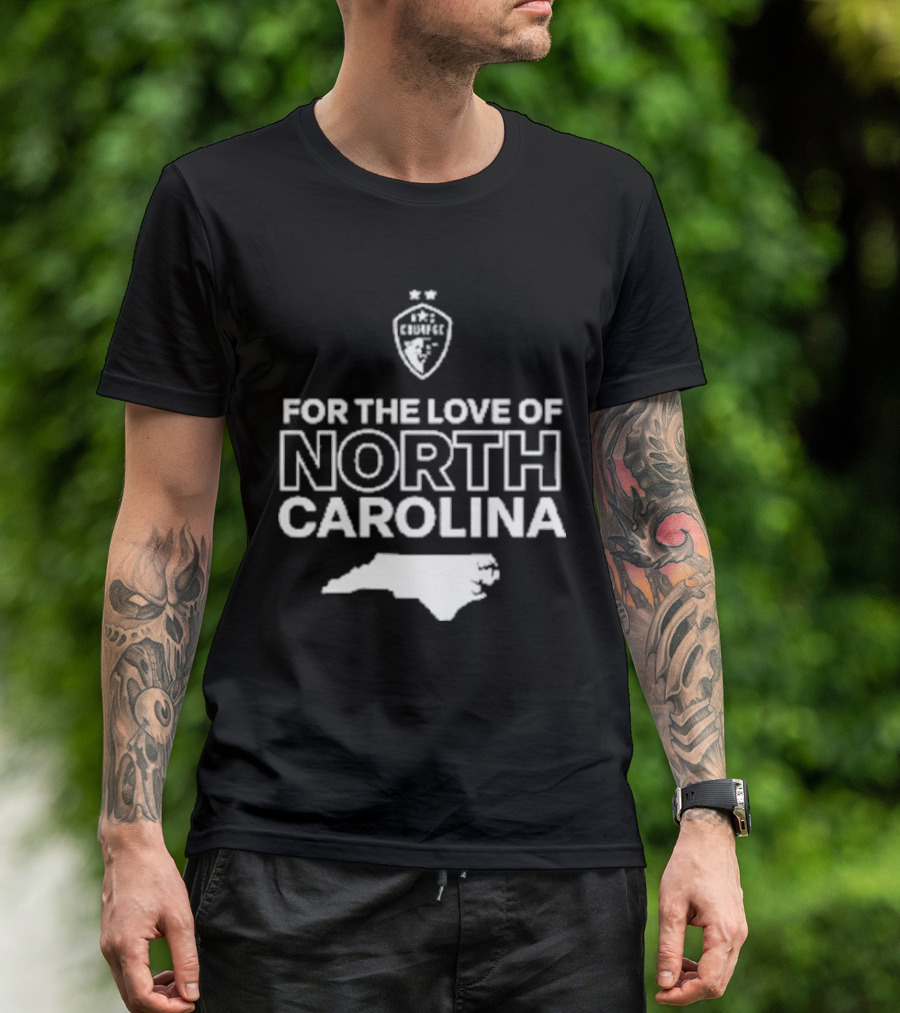 CHARLOTTE FC For The Love Of North Carolina Map T-Shirt