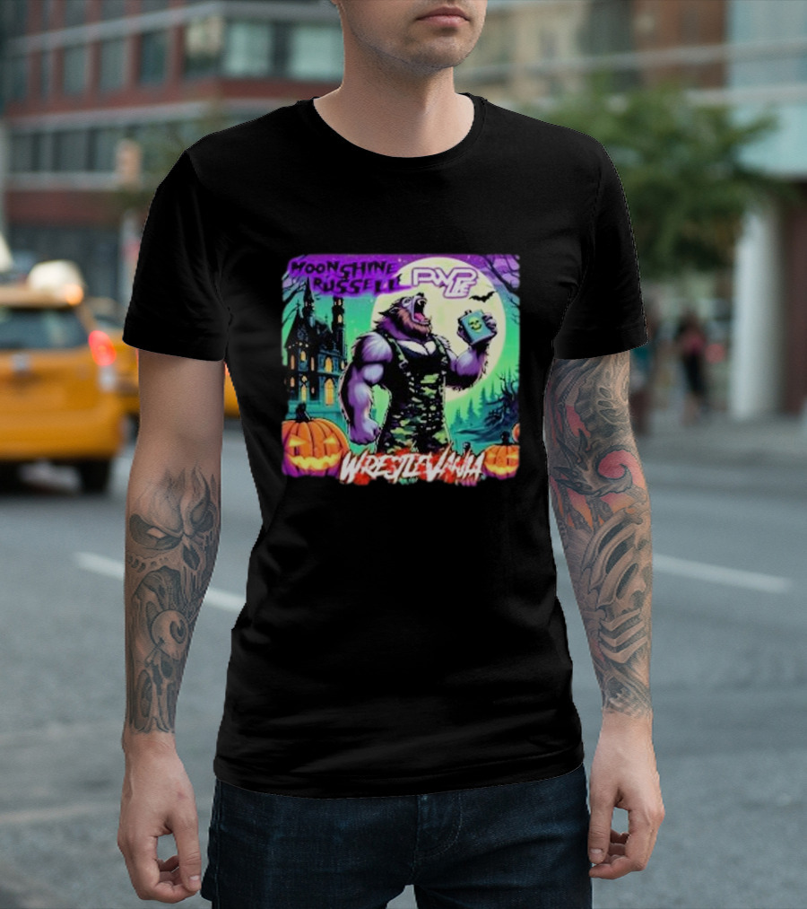 Moonshine Russell PVP Wrestlemania Halloween Scene T-Shirt