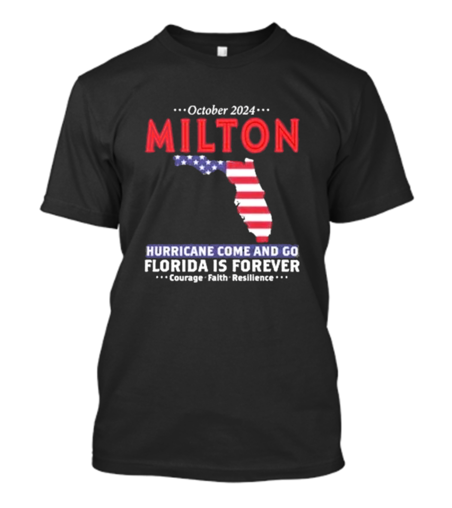 October 2024 Milton Hurricane Come And Go Florida Is Forever Courage Faith Resilience T-Shirt