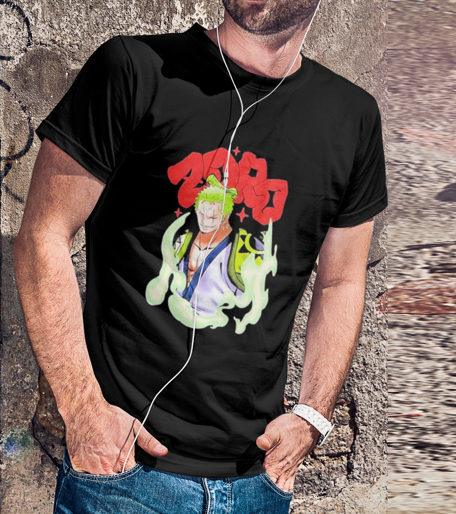 One Piece Zoro Japan Animation Airbrush Style Manga Character T-Shirt