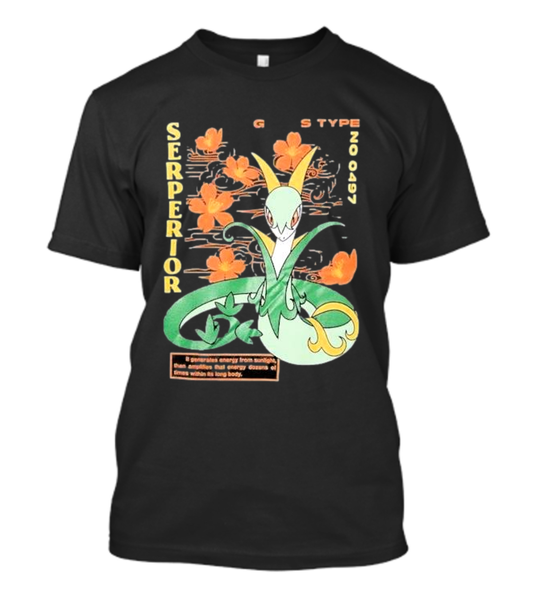 Serperior Grass Type Pokémon Floral Energy T-Shirt