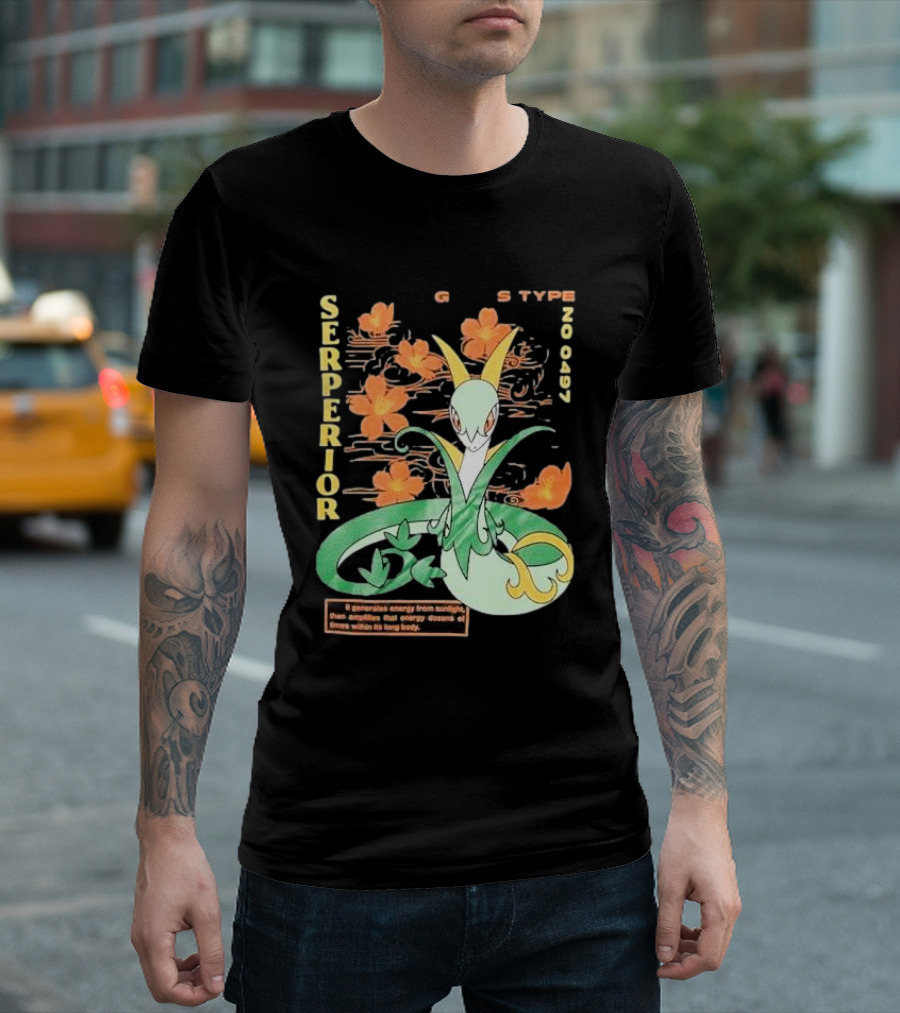 Serperior Grass Type Pokémon Floral Energy T-Shirt