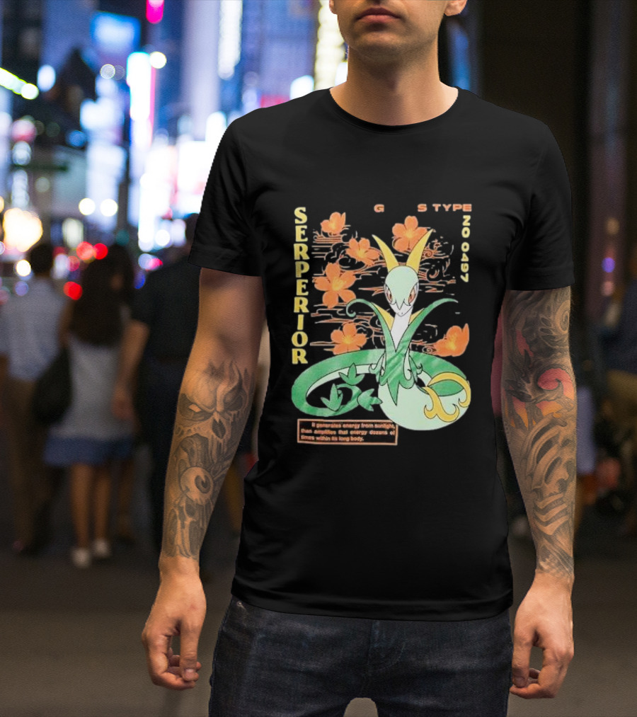 Serperior Grass Type Pokémon Floral Energy T-Shirt