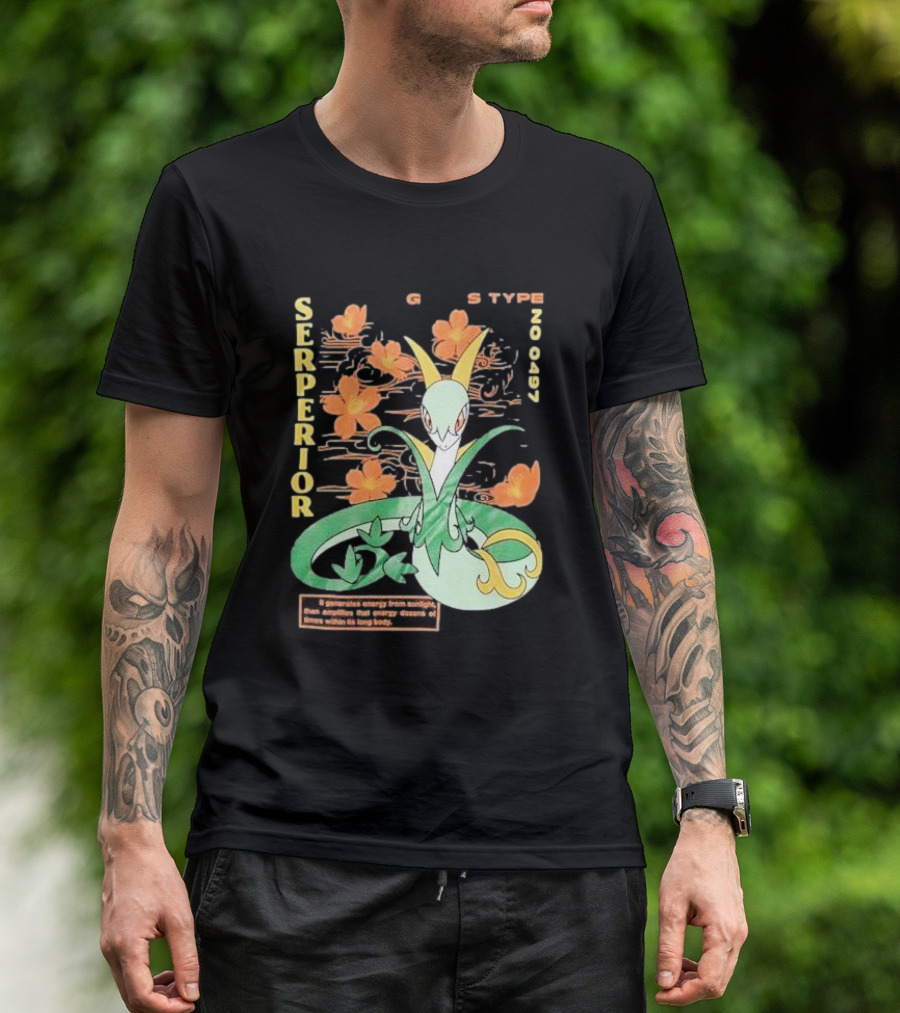 Serperior Grass Type Pokémon Floral Energy T-Shirt