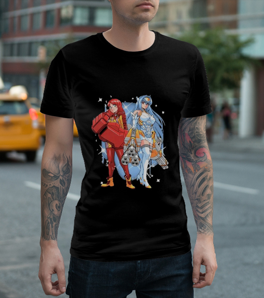 Space Journey Coinbox Anime Duo with Armor and Weapons T-Shirt