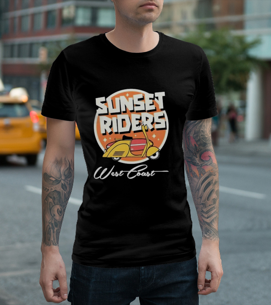 Sunset Riders West Coast Retro Scooter T-Shirt