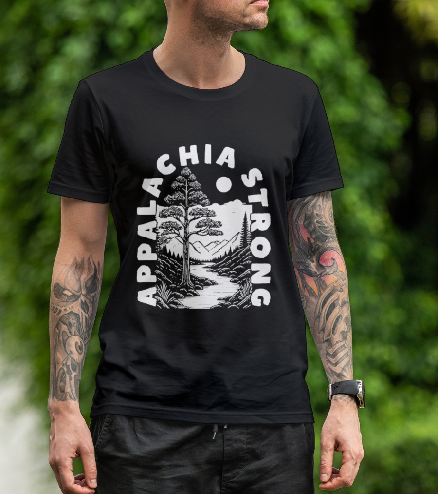 Appalachia Strong Tyler Childers Lady May Scenic Mountain And Tree T-Shirt