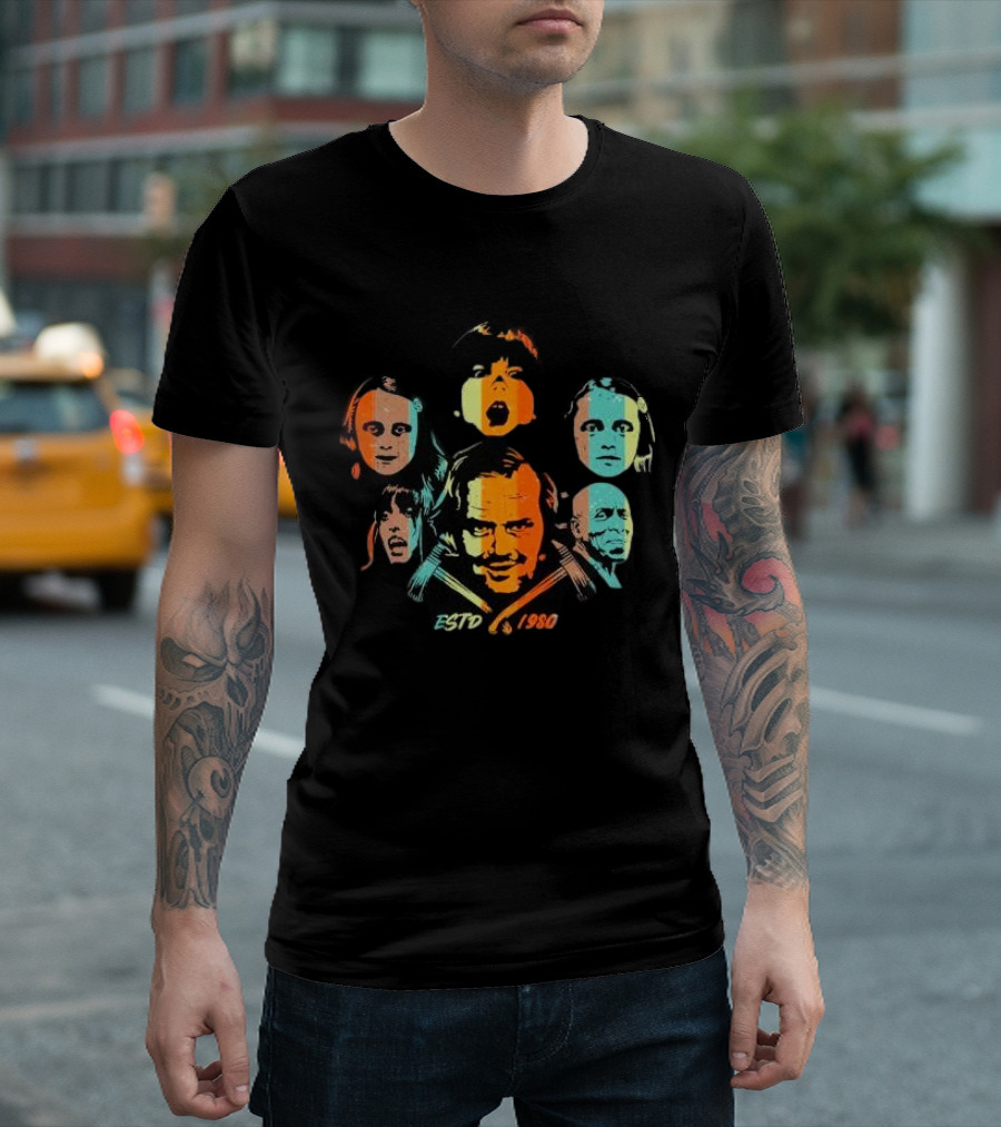 Estd 1980 The Shining Jack Horror Kubtick Twins Wendy Vintage Faces T-Shirt