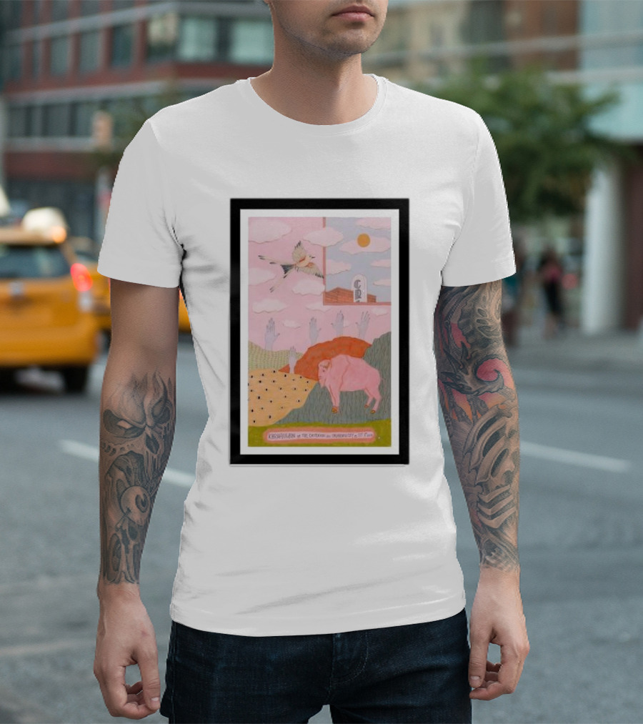 Khruangbin at The Criterion in Oklahoma City OK on Oct 7 2024 with Flying Bird and Pink Buffalo T-Shirt