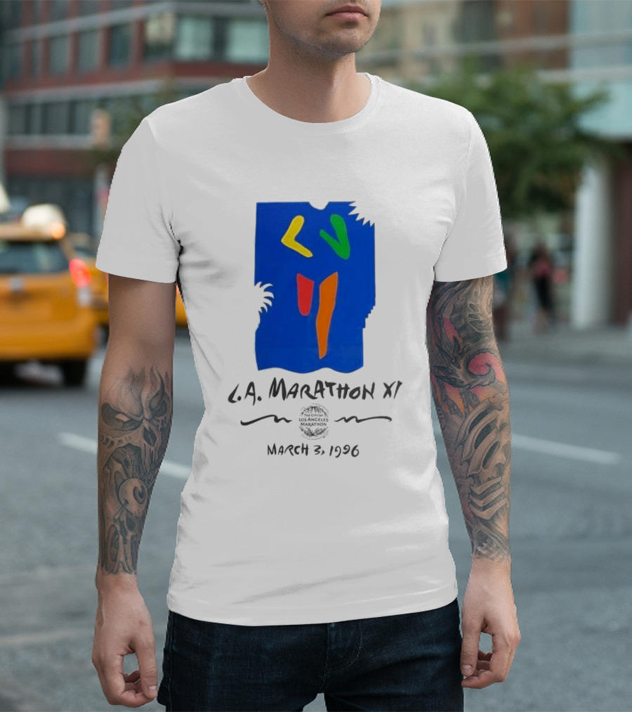 L.A. Marathon XI March 3, 1996 Los Angeles Marathon 90s Race Racer Comfort T-Shirt
