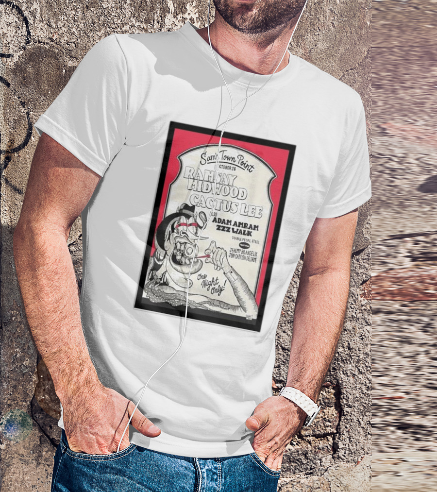 Ramsay Midwood Cactus Lee Adam Amram Zzz Walk One Night Only Sam's Town Point October 26 2024 Austin TX Tour T-Shirt