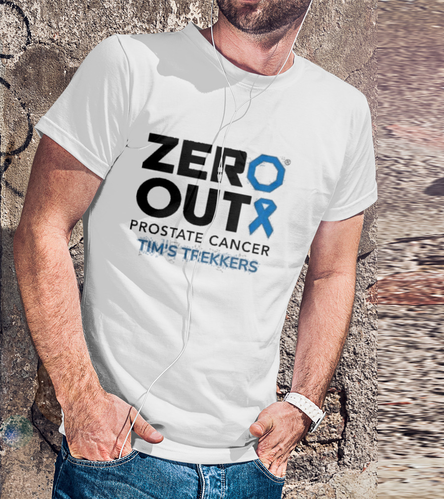 Zero Out Prostate Cancer Tim's Trekkers Awareness Blue T-Shirt