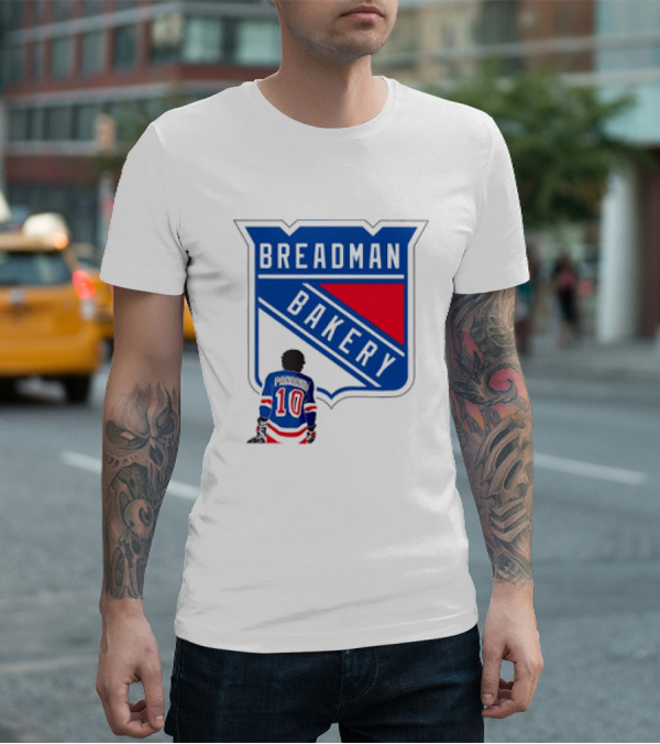 Breadman Bakery Artemi Panarin 10 True Blue New York Rangers Fan T-Shirt