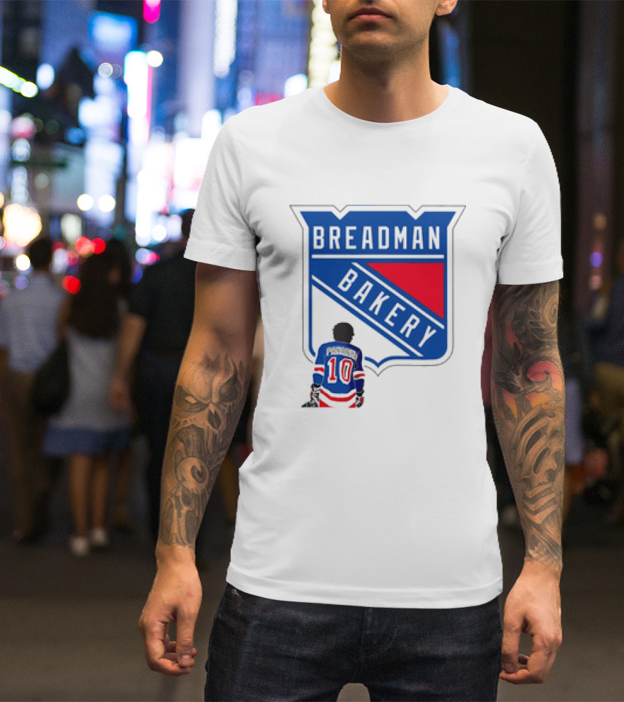 Breadman Bakery Artemi Panarin 10 True Blue New York Rangers Fan T-Shirt