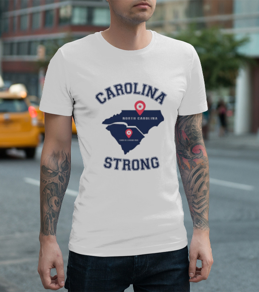 Carolina Strong North Carolina South Carolina Map T-Shirt