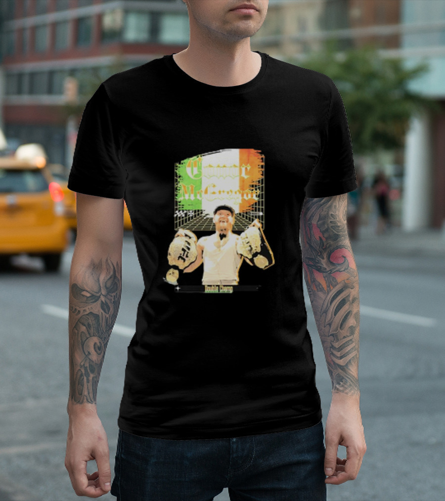 Conor McGregor Double Champ UFC Belt Irish Flag T-Shirt