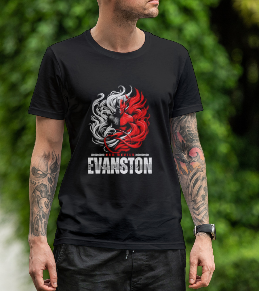 Evanston Red Devils Wyoming Fiery Mascot T-Shirt