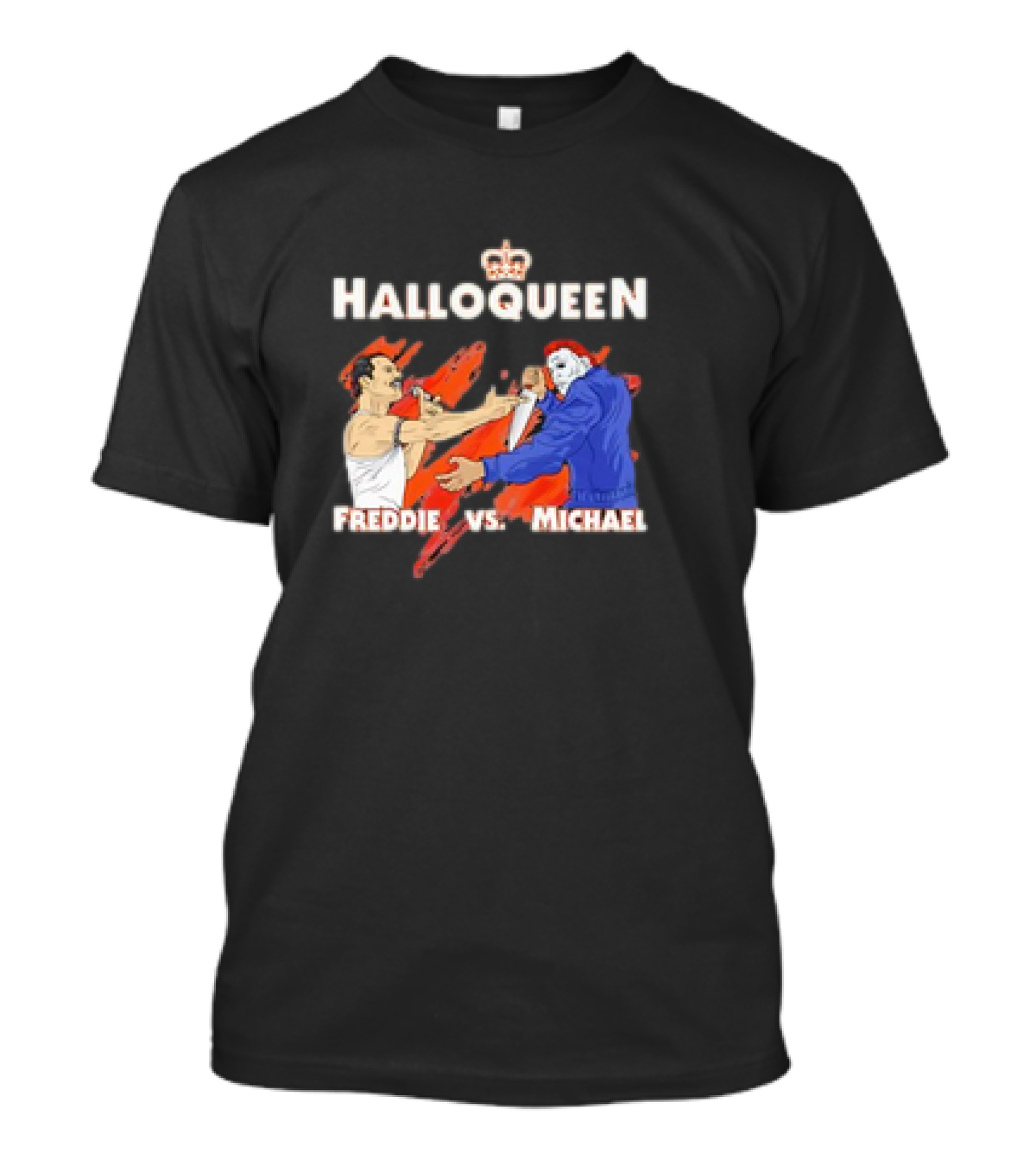HallowQueen Freddie Vs. Michael Halloween Mashup T-Shirt