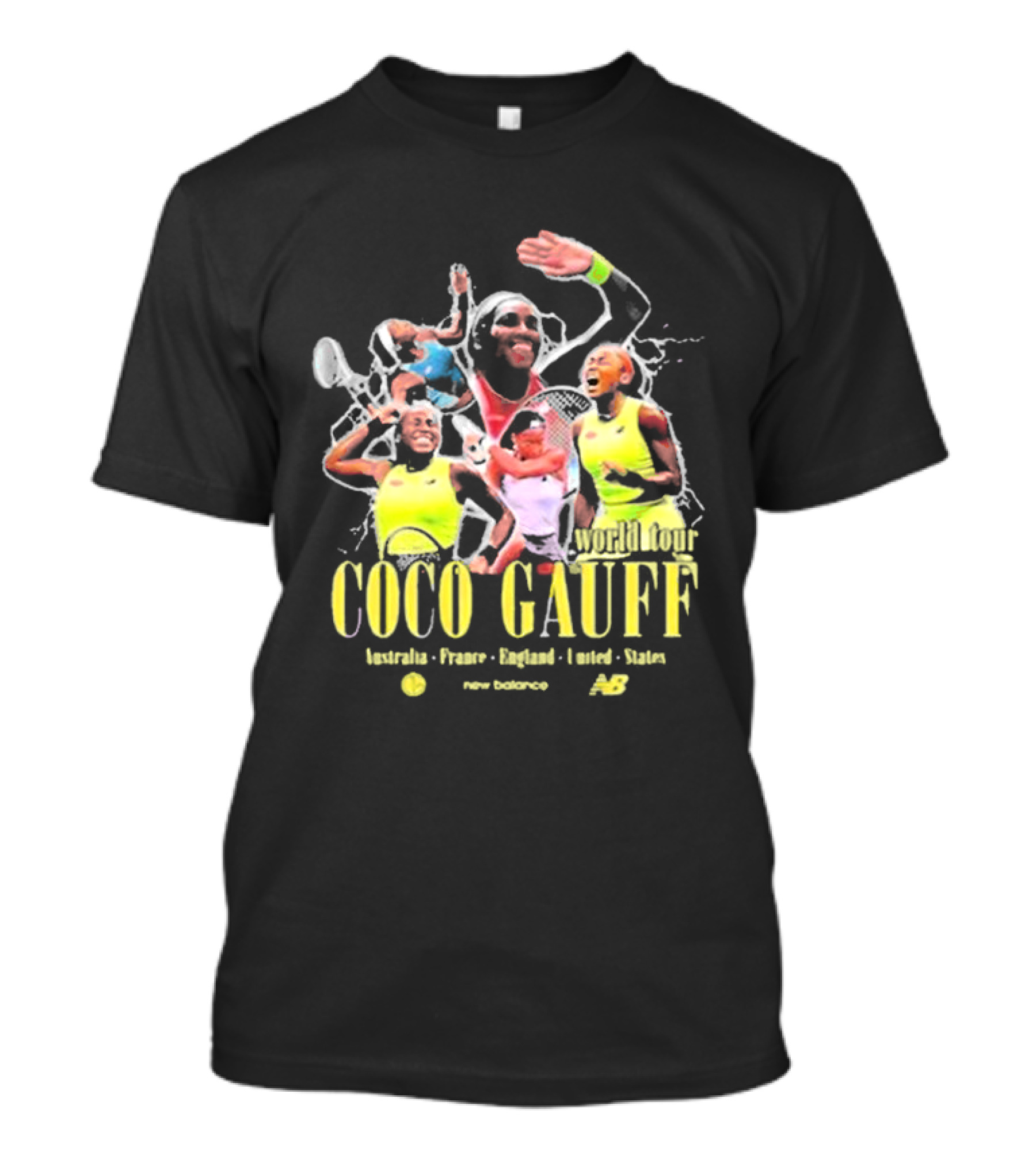 Coco Gauff World Tour Australia France England United States New Balance T-Shirt