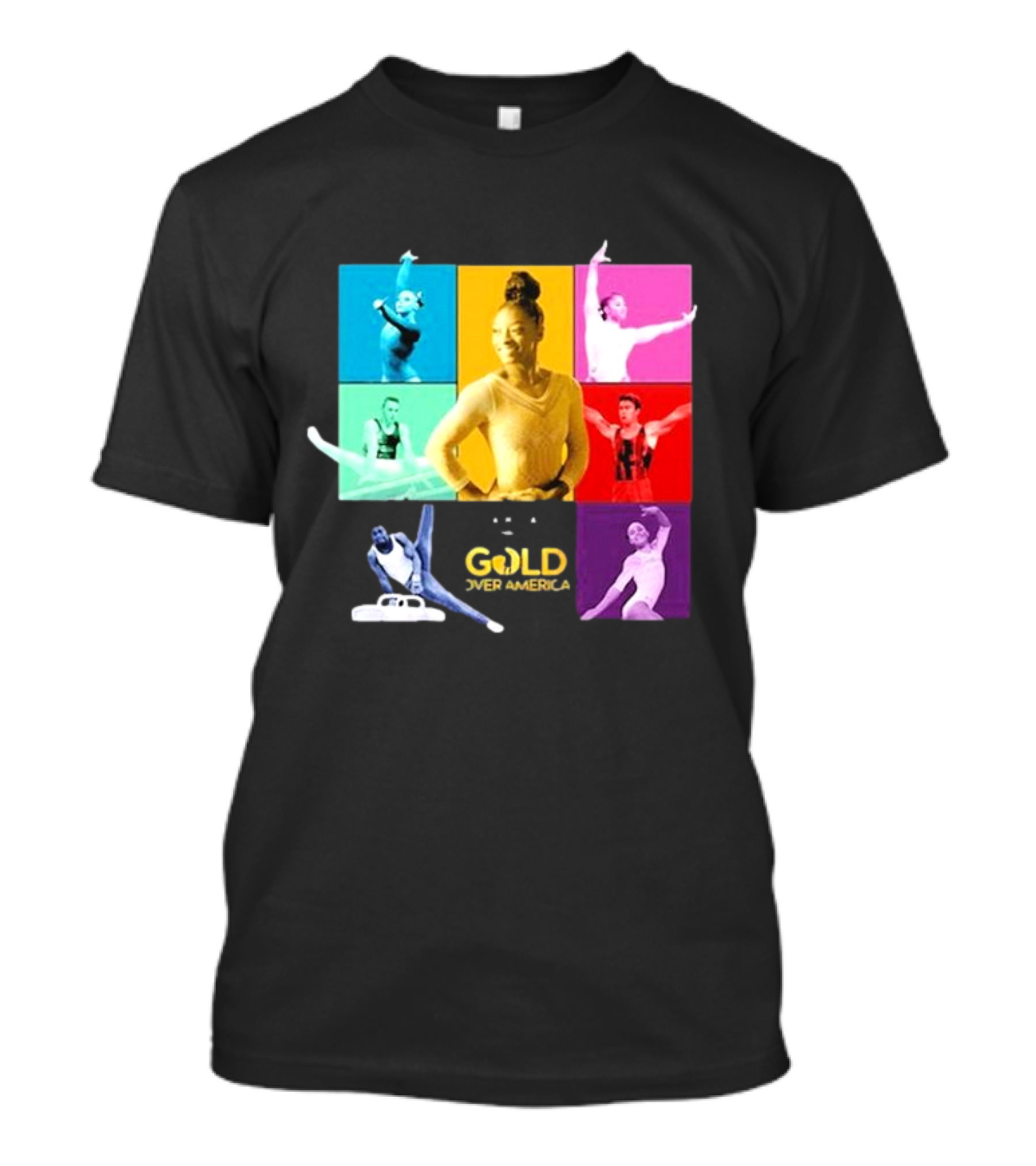 Gold Over America 2024 Tour Featuring Iconic Gymnastics Performers T-Shirt
